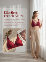 High quality Red deep V Sexy Lace Without Steel Ring Underwear Comfortable Breathable Elegance Women Lingerie A2318