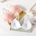 Women Crop Top Seamless Sports Push-Up Bra Tube Top Lingerie Underwear Streetwear Padded Camis with Straps Daily Wear Tops