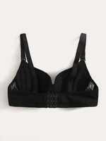 Women's sexy embroidered lace bra with steel rims gathered push up straps adjustable close fitting underwear D176