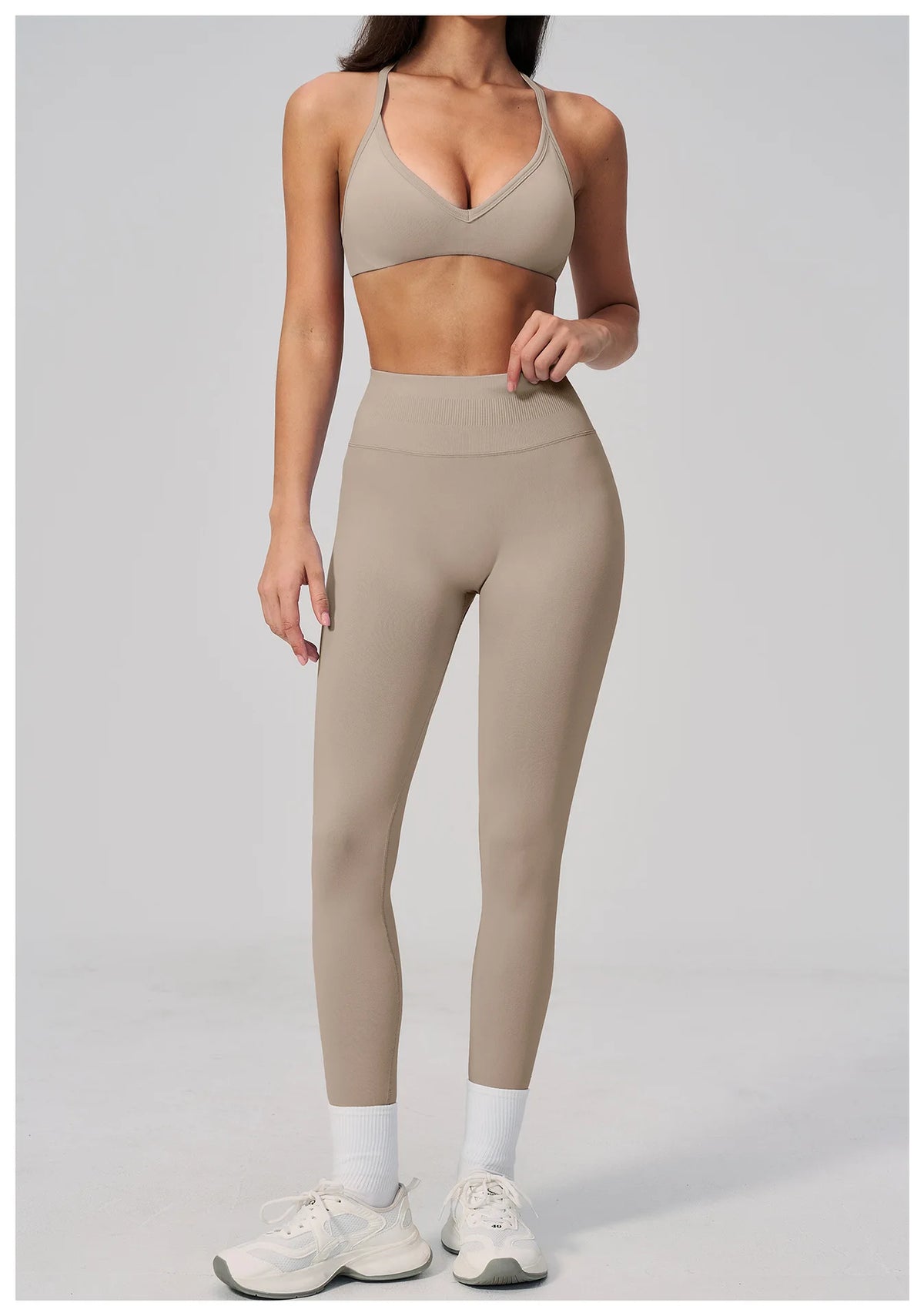 Breathable Quick Drying Yoga Set for Women Beauty Back Sports Bra High Waist Leggings Fitness Suit Outwear Gym Running Tracksuit