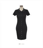 South Korea 2023 New Spring/Summer Dress Small Sexy Slim Fit Temperament Tight Short Sleeve Slim Wrap Hip Short Dress IDEI