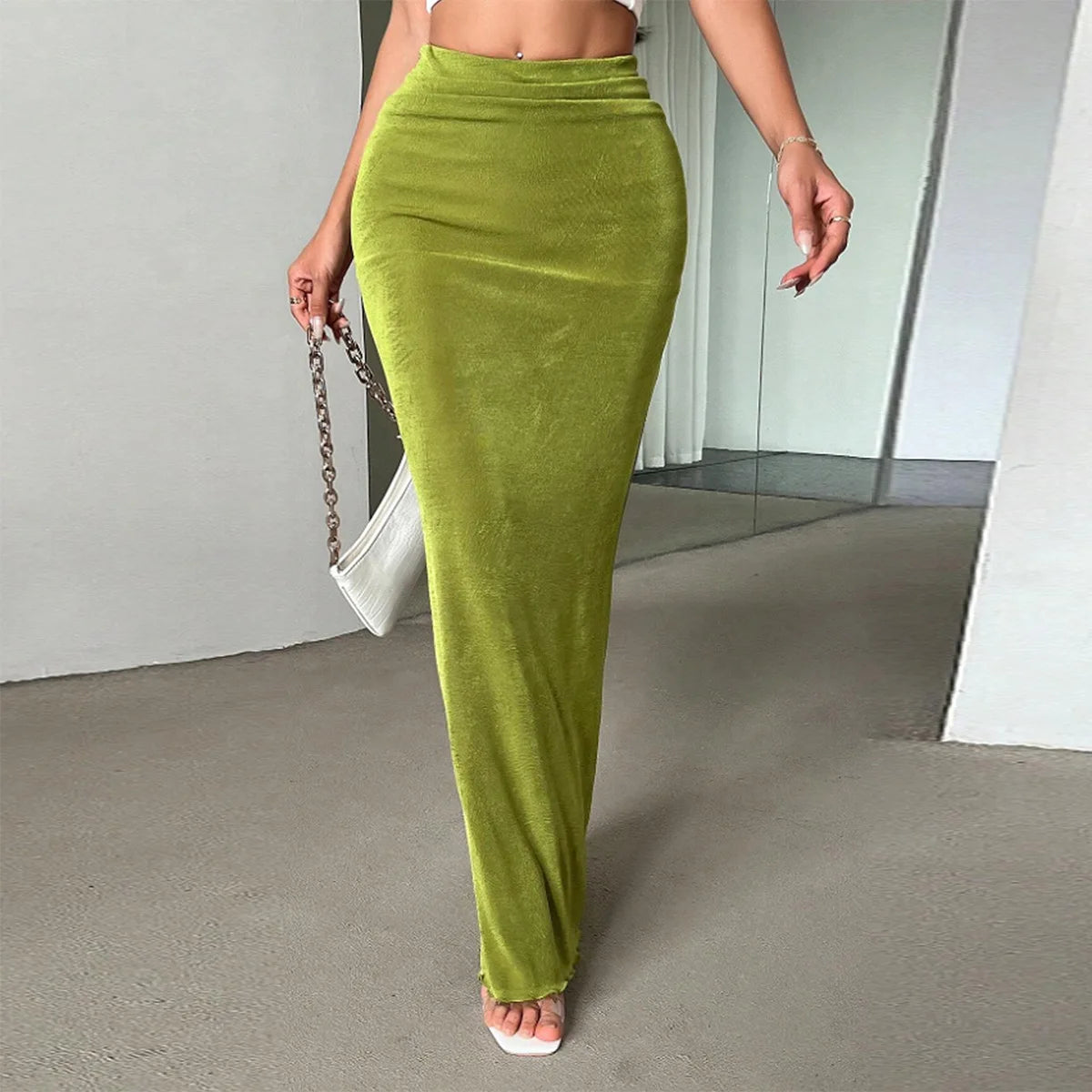 Dresses 2025 Woman Slim Fit Hip-hugging Fishtail Skirt Solid Color Simple Style All-match Temperament Elegant Beachwear Trendy