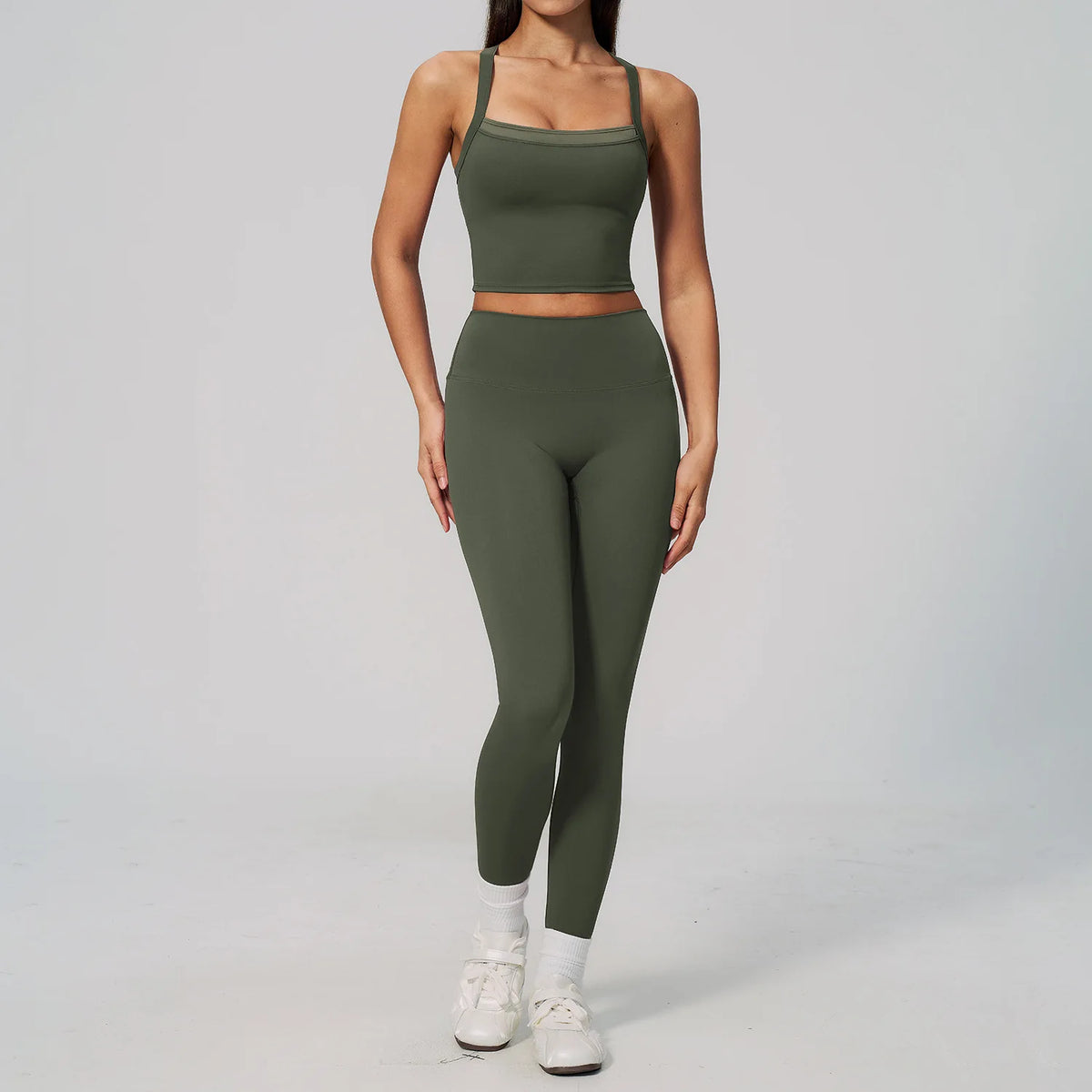 Yoga Set Women Tracksuit 2 Piece Gym Clothing Sportswear Running Tank Top Fitness Leggings Workout OutfitsAthletic Wear Suit