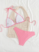 Sexy Black Polka Dot Print Bikini Set Women Halter Push Up Bra High Waist Swimsuit Bathing Suit Vacation Two Piece Swimwear 2026