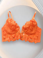 Sexy Floral Embroidered Mesh Sheer Underwire Lingerie Minimizer Bras for Women Full Coverage Underwire Bras