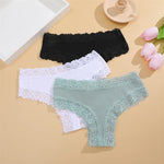 New Lace Seamless Cotton Panties Ribbed Maillard Brazilian Pants LowWaist Women Panties Breathable Girls Underwear Soft Lingerie