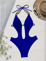 DEAK Sexy Deep V Neck Women Swimwear Hollow One Piece Swimsuit Women Backless Monokini Bathing Suit Beach Monokini Backless Lady
