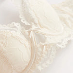 New Women Lace Flowers Embroidery Lingerie Set Sexy Hollow Thin Cup Push Up Bra Summer Comfort Underwear Adjustable Strap Bras