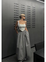 WOMENGAGA New Elastic Waist A-line Half Length Skirt For Women Summer Long Skirt American Girls High Waist Fashion Women A3UB