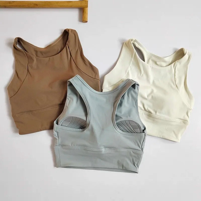 Women's Professional Shock-Absorbing Yoga Sports Vest One-Piece Gathering Sports Bra Running Collection with Breast Support