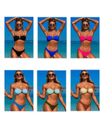 Sexy Bandeau Bikini Set 2025 Women Khaki Patchwork Front Metal High Waist Mesh Panties 3 Piece Swimsuit Bathing Suit Swimwear
