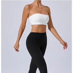 Women Yoga Bra Removable Shoulder Strap Anti-Slip Bra Wrap Chest Dual-Use Sports Yoga Wear Outside Running Fitness Top