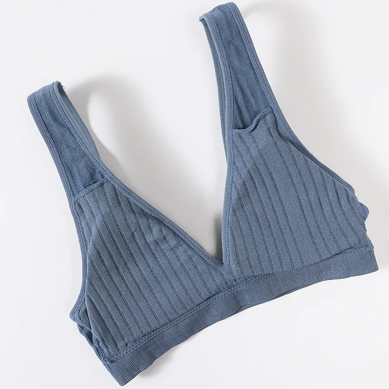 Women Seamless Bra And Panties Set Push Up Bras High Leg Cut Thongs Sport Wireless Brassiere Sexy Lingerie Ribbed Underwear