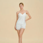 New Summer Female Suspender Pajamas Set Loungewear Sexy Lace Strap Top&shorts Suit Lingerie Silk Pajamas for Women 2026