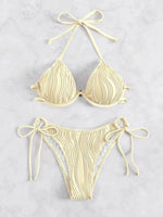 2026 Halter String Bikini Solid Push Up Swimsuit Women Sexy Swimwear Female Bathers Bathing Swimming Swim Suit Beachwear