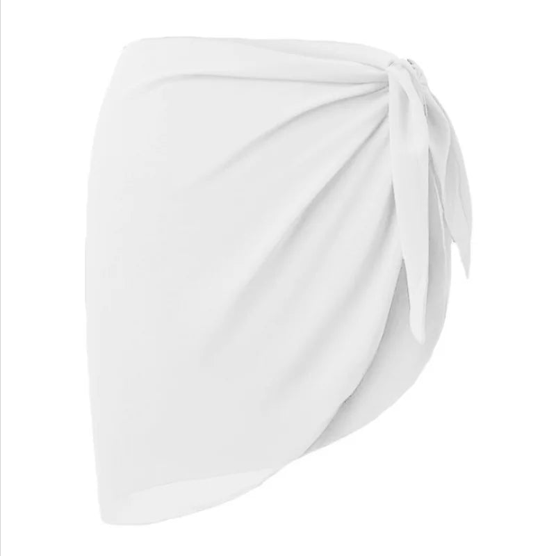 Summer Beach Swimwear Cover Up Wraps for Women Sexy See-Through Chiffon Wrap Skirts Sun Protection Bikini Cover Up Bathing Suits