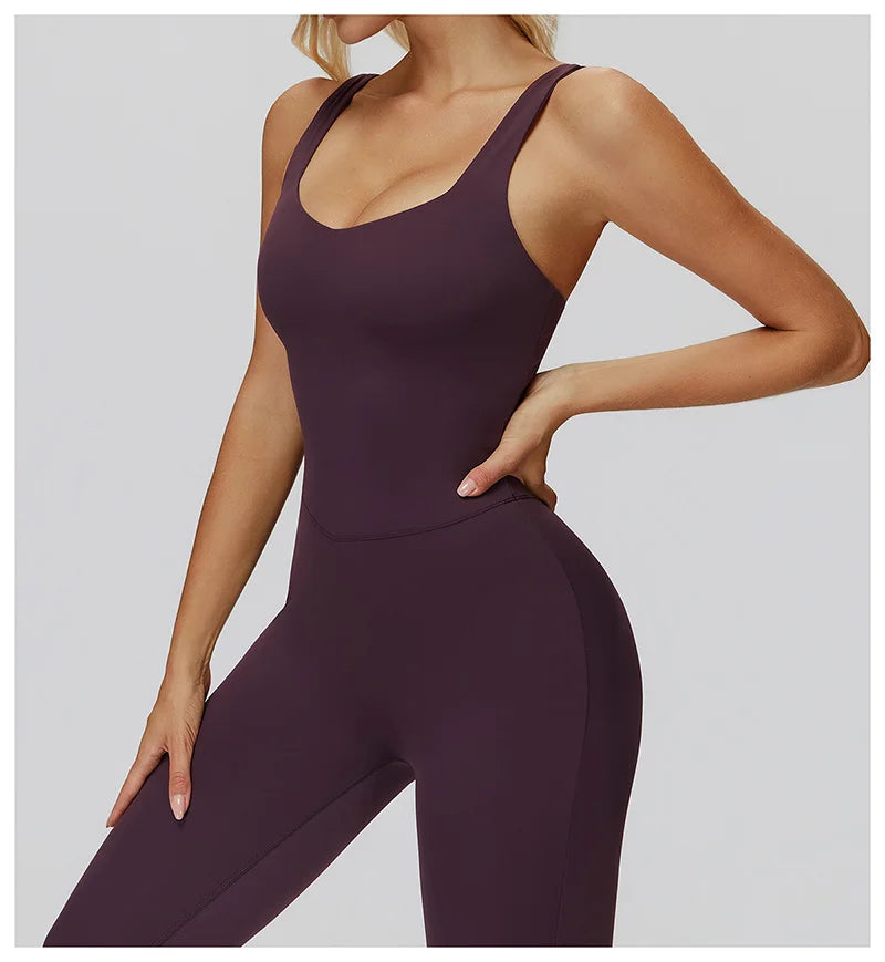 Women Yoga one-piece Jumpsuit Fitness Sports Overalls Gym Clothin Pilates Workout Clothes Outfit push-up Activewear Sportswear