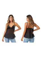 Women's Summer Solid Color Sequin Cami Tops Sleeveless Spaghetti Strap Deep V Neck Camisole