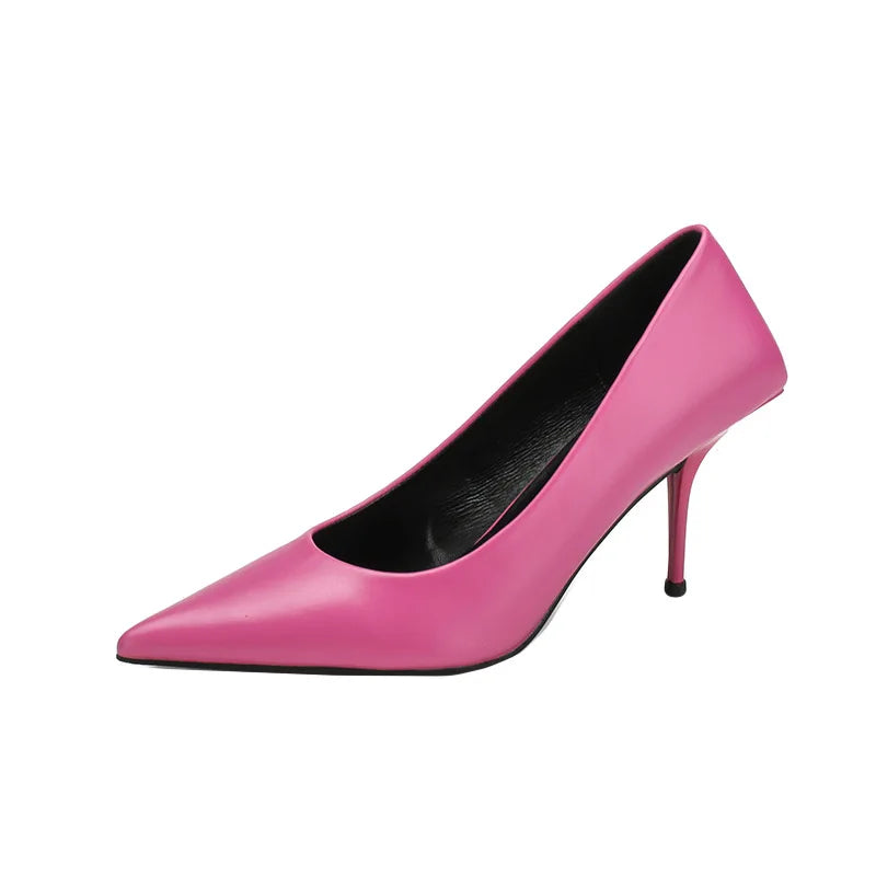 Pumps shoes Women Fashion Office Basic High Heels Work Lady Shoes Black Pink Green Thin Heels Brand Point Toe998