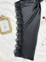 Sexy Lace Patchwork Pajamas Comfortable And Casual Long And Comfortable Women's Nightgown