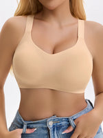 Women Solid Color Wire-Free High Comfort Yoga Sports Bra, Seamless One-Piece Invisible Underwear, Y-Shaped Beauty Back Elastic