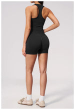 Seamless Yoga Sets Women Breathable V Neck Shockproof Sports Vest Fitness Suit Outwear High Waist Shorts Training Fitness Suit
