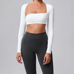 Women's Brushed Long Sleeve Yoga T-shirt Lightweight Quick-Dry Sports Tunic for Outdoor Running, Fitness & Multi-Sport