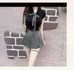 WOMENGAGA Korea Style Sexy Slim High Waist Strap A-line Half Length Skirt Fashion Women Skorts JK Sweet 2023 NewOW3W