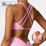 Push Up Gym Top Women Pleated Design Sports Bra Women Sexy Yoga Bra Running Yoga Clothes Women Fitness Workout Brassiere Women