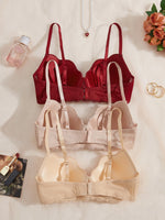 3, 6Pcs Elegant Bow Women's Underwear Set Lace Spliced Push up Bras French Soft Women's Bra Lingerie Underwear