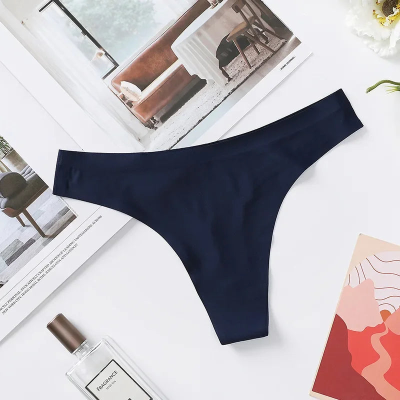 3Pcs/Set Women Panties Ultra-thin Thongs Female Underpants Seamless Underwear Sports Soft Solid Color Low Rise G-string