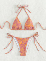 Sexy String Bikini 2024 Two Pieces Print Swimsuit Female Swimwear Women Thong Bikinis Set Bather Beachwear Bathing Suit Pool