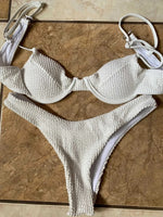 Wrinkled Underwired V-Bar Bikini Swimsuit Female Swimwear Women Two-pieces Bikini set High Cut Bather Bathing Suit Swim Lady