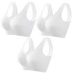 3Pcs/Set Women Seamless Knit Tank Sports Bra Solid Color Bralette Top Wide Strap Integrated Lining Without Pads Lingerie S-5XL