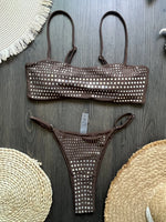 2026 New Sexy Diamond Bikini Women Swimsuit Bandeau Biquini Push Up Swimwear Female Shiny Bathing Suits Bodysuit Beachwear