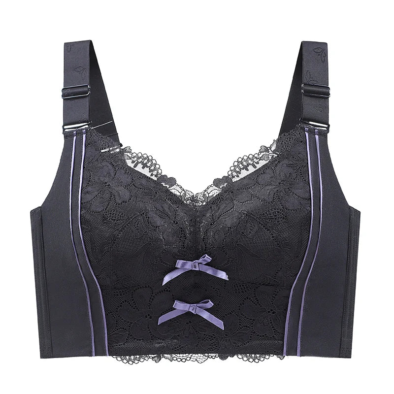 Womens Full Coverage Lace Push Up Bra Wireless Large Size Anti-sagging Underwear Female Lingerie 34 36 38 40 42 44 48 50 C D E