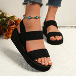 New Minimalist Slingback Wedge Sandals Summer Light Weight Shoes Striped Color Sole Thick Bottom Ladies Leisure Sandalias
