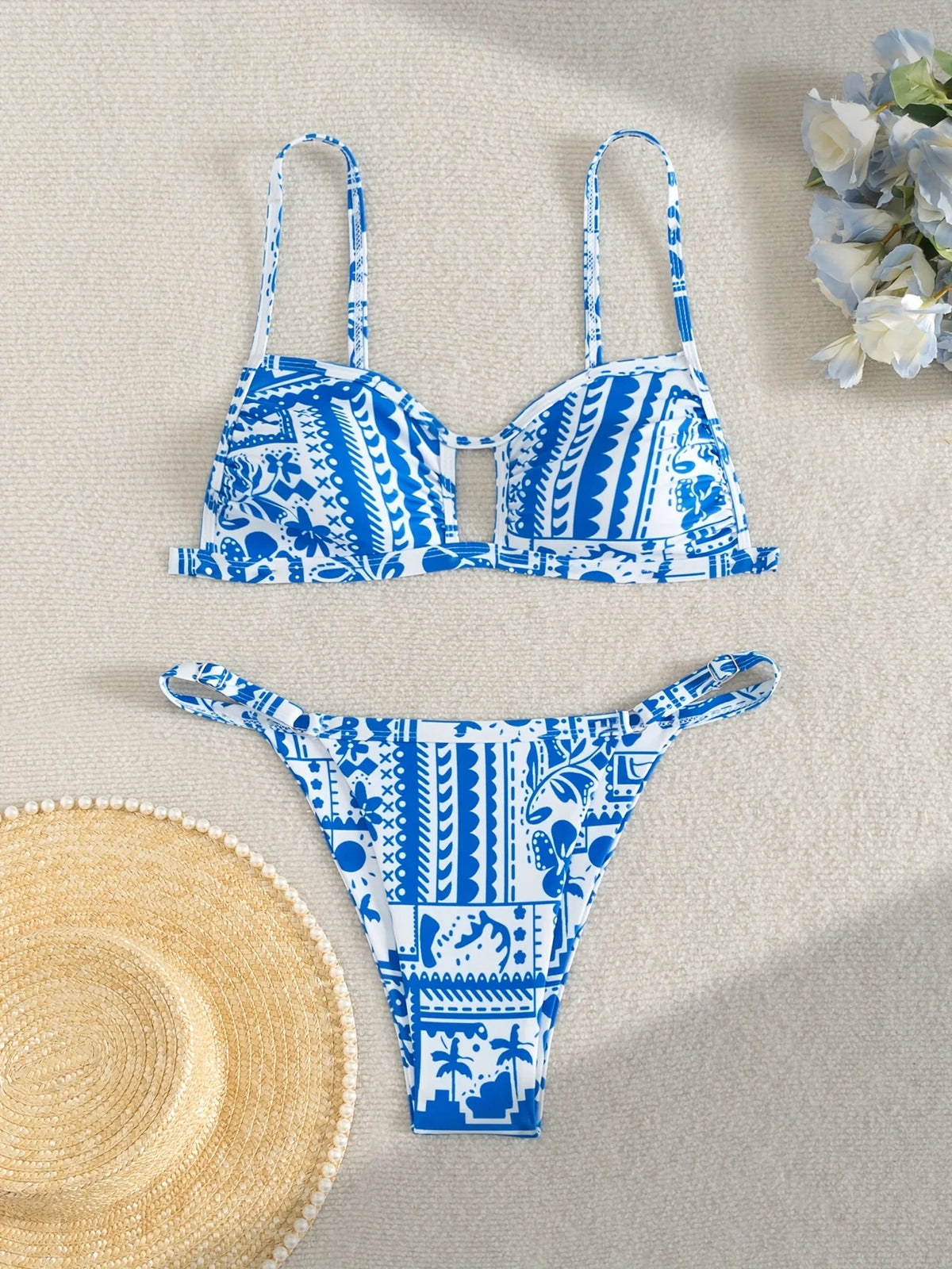 ZTVitality Print 2 Piece Bikini Set 2025 New Arrival Biquini Push Up Sexy Swimsuit Women's Swimwear Summer Beachwear Brazilian