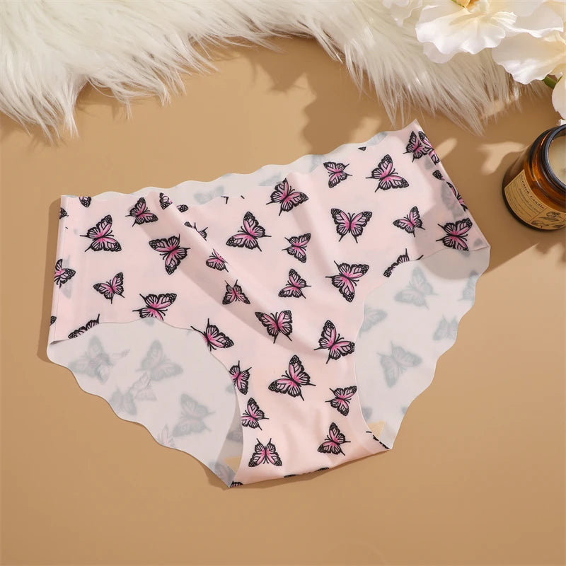 3Pcs Seamless Women's Panties S-XXL Sexy Butterfly Briefs Fashion Leopard Heart Breathable Female Comfortable Cozy Sexy Lingerie