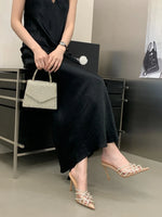 French Summer CRYSTAL PVC Transparent Pointed Toe Women Slippers Pumps Mules Shoes Elegant Thin High Heels Banquet Party Sandals
