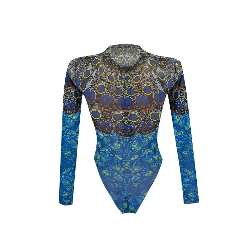 One Piece Sun Protection Swimwear 2026 Women Long Sleeved Print Swimsuit Female Sports Bathers Swimming Bodysuit Beach купальник