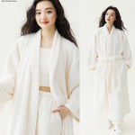Fall Winter Unisex Couple Maxi Long Bathrobe Thick Soft Coral Velvet Beauty Flannel Warm Morning Robe for Men Women Loungewear