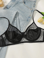 New French style erotic lingerie European and American thin jacquard mesh hollow comfortable bra set MR2669