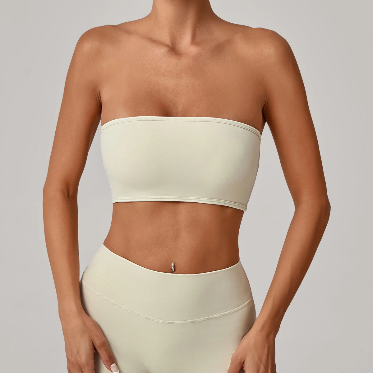 Padded Backless Bandeau Sports Bra Gym Women Crop Tube Top Seamless Yoga Top Sexy Workout Sportswear Push-up Fitness Underwear