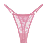 5pcs/pack Low Waist Sexy Women's G-String Underwear Floral Elegant Thongs Breathable Lingerie with Rhinestones Female Panties