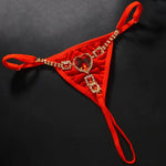 Mini G-string Bikini Thong Sexy Rhinestone Thong for Women Low Rise T Back Underpants Waist Body Chain Jewelry for Festival Rave