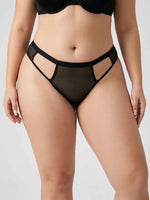 Fashion Plus Size Black Women Panties High Waist Sheer Mesh See-through Non-binding Comfortable Sexy Lingerie C2356