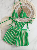 Sexy Black White Patchwork Bikini Set 2026 Women Striped High Waist Shorts 3 Piece Swimsuit Summer Push Up Bathing Suit Swimwear