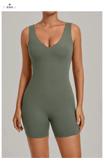 New Summer U-neck Beautiful Back Yoga Jumpsuit Women Sleeveless Tight Sports One Piece Suit Outdoor Gym Running Fitness Overalls