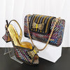 Doershow Italian Shoes And Bag Sets For Evening Party With Stones Italian Leather Handbags Match Bags! HB1-1